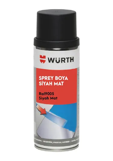 WURTH RAL9005 SİLAH BOYA SPREYİ - SİYAH MAT (YENİ)