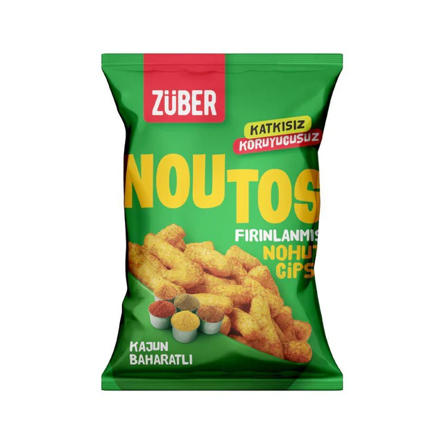  ZÜBER Noutos Fırın Nohut Cipsi Kajun Bahar.55gr (1 ADET)