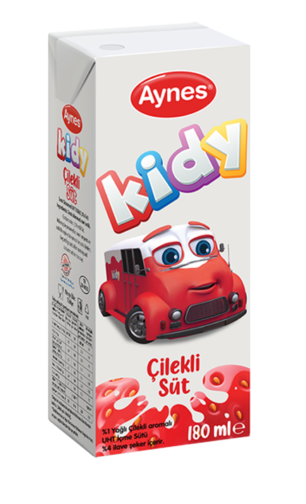 AYNES KİDY 180 ML ÇİLEK MEYVELİ UHT SÜT 27 ADET