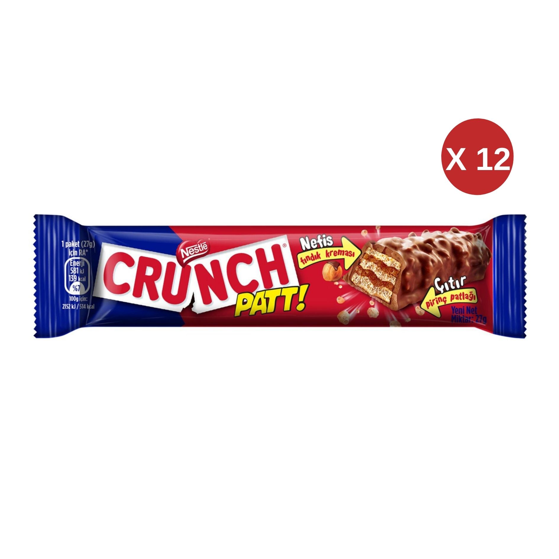 CRUNCH Patt Choc Coat Wfr 27g)N4TR ( 12 ADET )