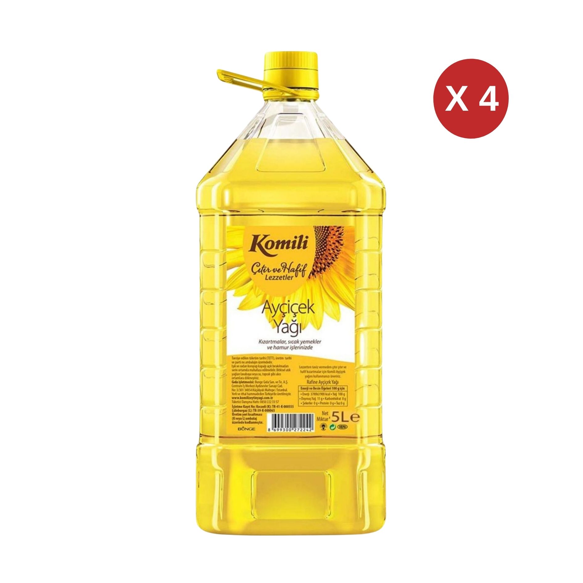 KOMİLİ AYÇİÇEK 5 L KUBBELİ PET 4 ADET